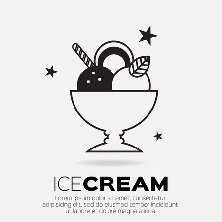 Ice Cream Icons. Sweetness mono vector symbols.のイラスト素材
