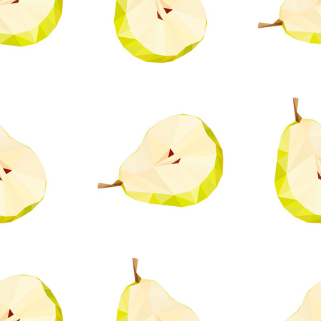 Triangle polygonal pear vector illustration. Juicy Fruit.のイラスト素材