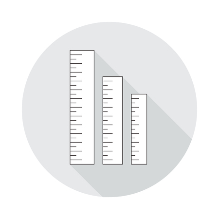 Ruler icon. Ruler symbol. Office Supply Objects. Flat Vector illustration.のイラスト素材