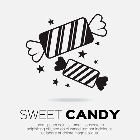 Candy icon. Sweetness mono vector symbols.のイラスト素材