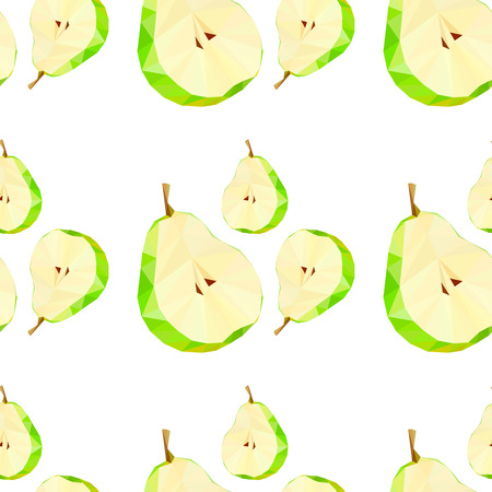 Triangle polygonal pear vector illustration. Juicy Fruit.のイラスト素材