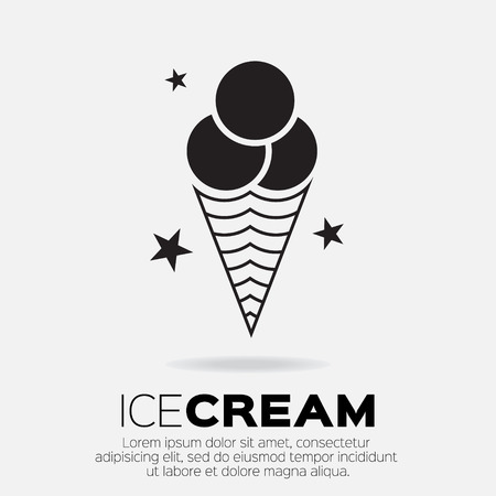 Ice Cream Icons. Sweetness mono vector symbols.のイラスト素材