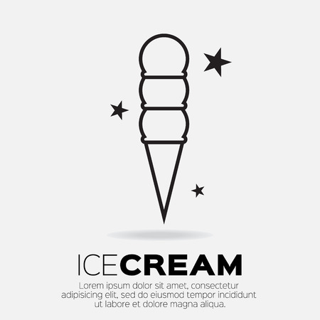 Ice Cream Icons. Sweetness mono vector symbols.のイラスト素材