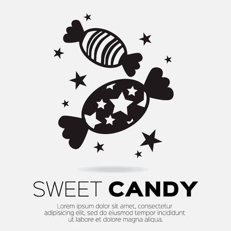 Candy icon. Sweetness mono vector symbols.のイラスト素材