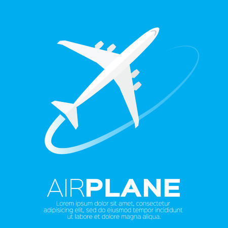 Airplane top view symbol. Vector Illustration design. Travel backgroundのイラスト素材
