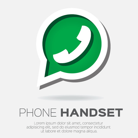 Telephone handset in speech bubble vector icon - green version.のイラスト素材