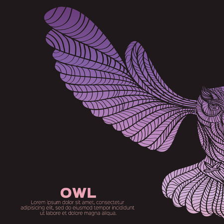 Decorative Vector Owl for design.のイラスト素材