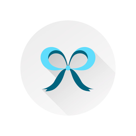 Festive Bow Flat Blue Simple Icon with long shadow. Vector illustration.のイラスト素材