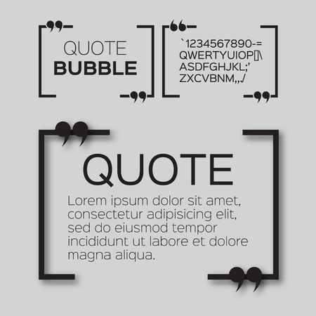Quote bubble. Empty Citation text box template. Quote blank.のイラスト素材