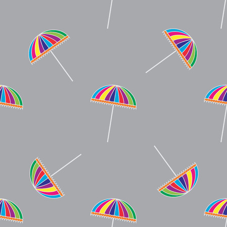 Seamless pattern with cute colorful umbrellas. Vector backgroundのイラスト素材