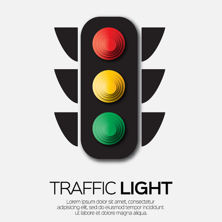 Traffic light. Origami Red, yellow, green lights - Go, wait or slow, stop. Paper cut International Traffic Light's Day. Applique Vector design illustrations.のイラスト素材