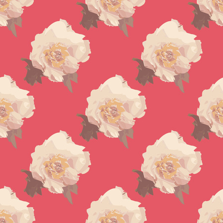 Bouquet of white Peony flowers. Seamless patternのイラスト素材