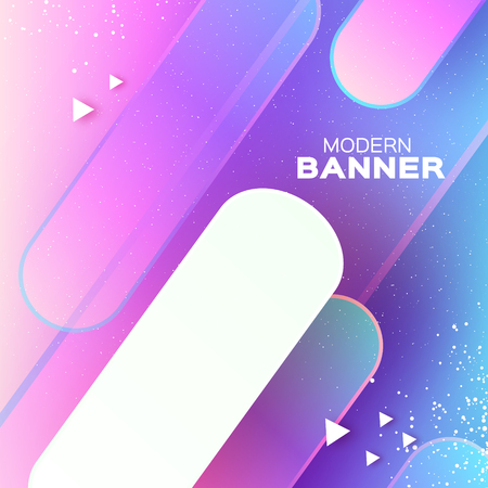 Holographic geometry background. Layered shapes composition. Dynamic line. Space for text. Vectorのイラスト素材