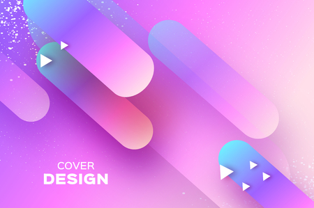 Holographic geometry background. Layered shapes composition. Dynamic line. Space for text. Vectorのイラスト素材