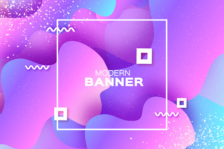 Holographic wave background in paper cut style. Origami Layered shapes composition. Dynamic curve line. Space for text. Square frame. Vectorのイラスト素材