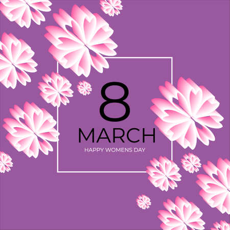 Happy Womens Day. 8 March. Spring Flower. Frame space for text.のイラスト素材