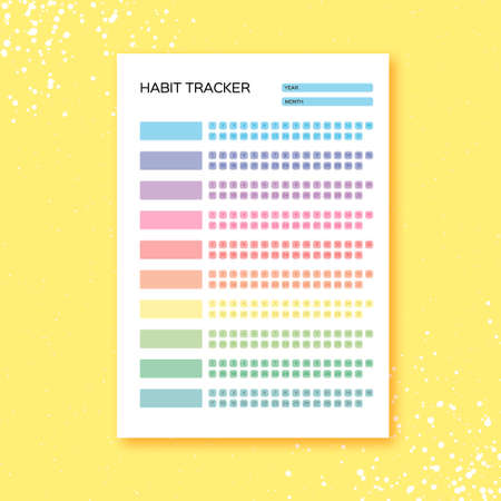Habits Tracker for a Month. Simle Template. Design for organizer or planner. Printable page.のイラスト素材