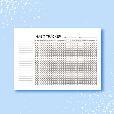 Habits Tracker for a Month. Simle Template. Design for organizer or planner. Printable page.のイラスト素材