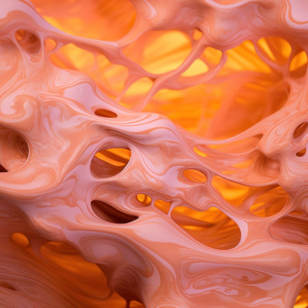 Abstract Peach fuzz background plastic wave. realistic liquid glossy plastic dynamic fluid .Crystalline liquid, glossy glass liquid silk. Plastic design element for banner background, wallpaperの素材