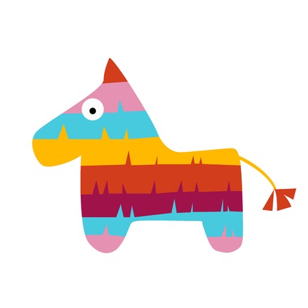 Fiesta horse pinata illustration for kids play cartoon vector illustration mexican traditionalのイラスト素材