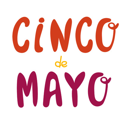 Cinco De Mayo hand drawn lettering design vector illustration perfect for advertising, poster, announcement, invitation, party, greeting card, fiesta, bar, restaurant, menuのイラスト素材