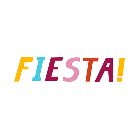 Fiesta hand drawn lettering design vector illustration perfect for advertising, poster, announcement, invitation, party, greeting card, fiesta bar restaurant menuのイラスト素材