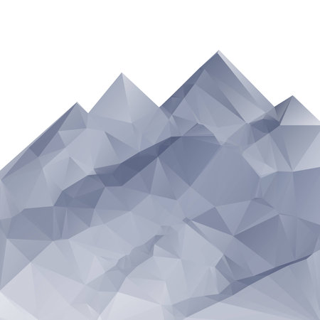 Monochrome triangle style mountainas  on white bacgroundのイラスト素材