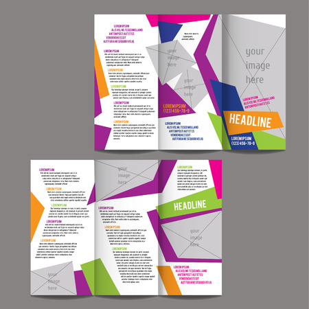 brochure design template vector trifold geometric abstractのイラスト素材