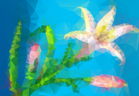 lily flower against the sky in a triangular styleのイラスト素材