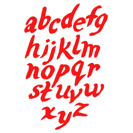 Hand drawn brush artistic font made by Hand painting on paperのイラスト素材