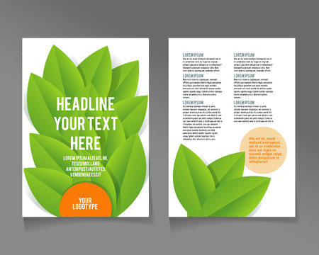 Editable A4 poster for design  presentation, website, magazine, ECO style  and green colors.のイラスト素材