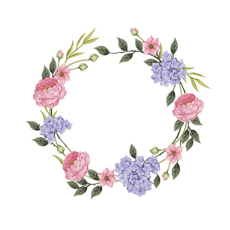 Floral card. Bouquet of roses, vector illustration.のイラスト素材