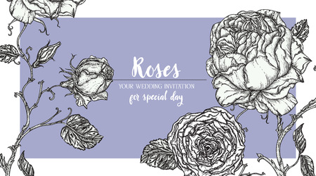 Wedding invitation card design templateのイラスト素材