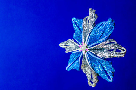 DIY shiny Christmas toys hang on fir branches. High quality photoの写真素材