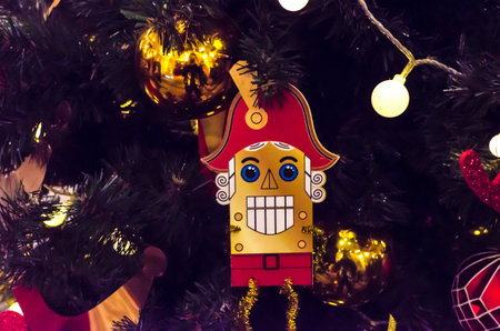nutcracker christmas decoration on the tree. High quality photoの写真素材