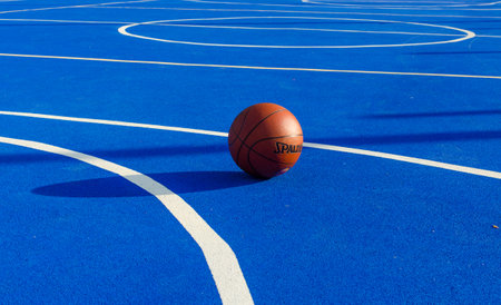 brown basketball on the courtのeditorial素材