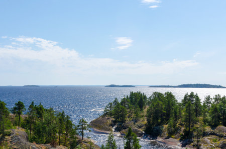 Ladoga skerries Islands of Lake Ladoga summerの写真素材