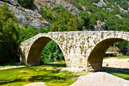 The stone bridge of naher el kalb lebanonの写真素材