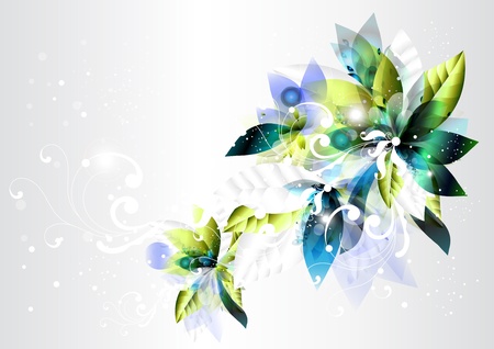 Background with abstract flowers for design  Floral vectorのイラスト素材