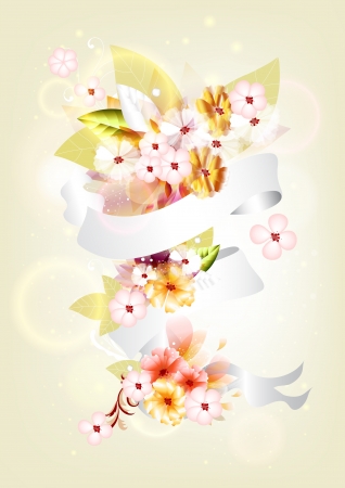 colorful floral composition for greeting cards design  Floral vector のイラスト素材