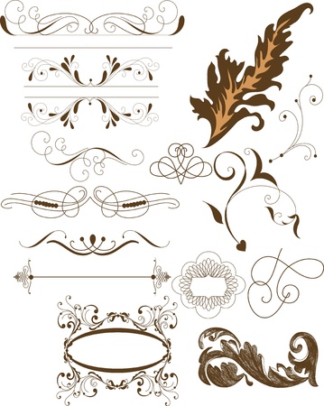 Vector set of calligraphic elements for your design  Calligraphic vectorのイラスト素材