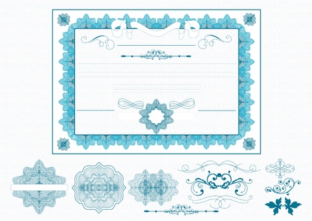 Certificate or coupon for document design  Certificate  collectionのイラスト素材