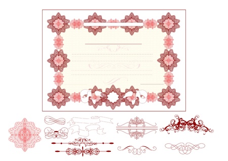 Certificate or coupon for document design  Certificate  collectionのイラスト素材