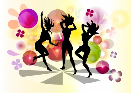 Disco party banner for your design  Silhouettes のイラスト素材