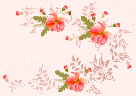 Design of flower  card in watercolor style watercolorのイラスト素材