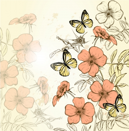 Floral  vintage vectorのイラスト素材