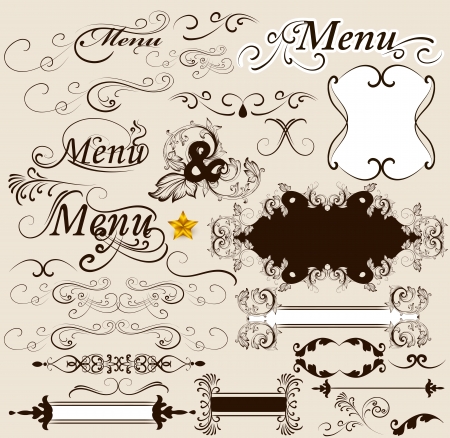 set of calligraphic elements for design  Calligraphic のイラスト素材