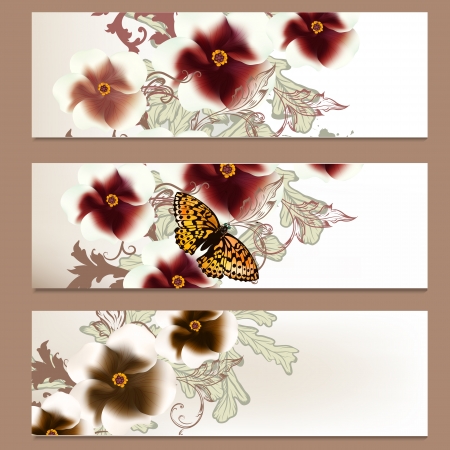 Vector set of floral brochures for your designのイラスト素材