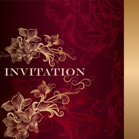 Elegant classic wedding invitation or menu. Retro vectorのイラスト素材