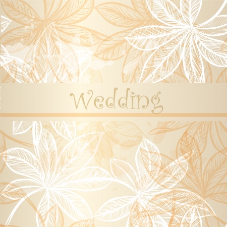 Vector hand drawn  invitation design in classic floral styleのイラスト素材